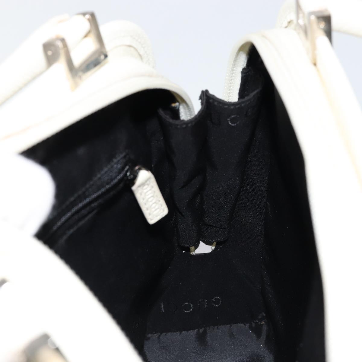 GUCCI Jackie Hand Bag Leather White Auth ep11054