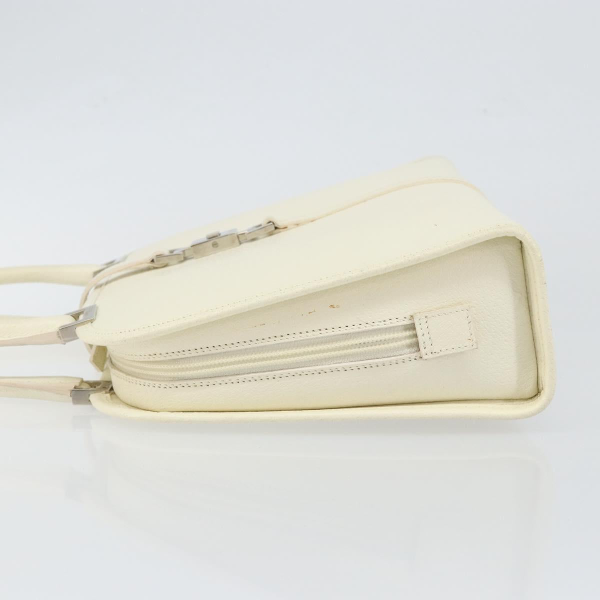 GUCCI Jackie Hand Bag Leather White Auth ep11054