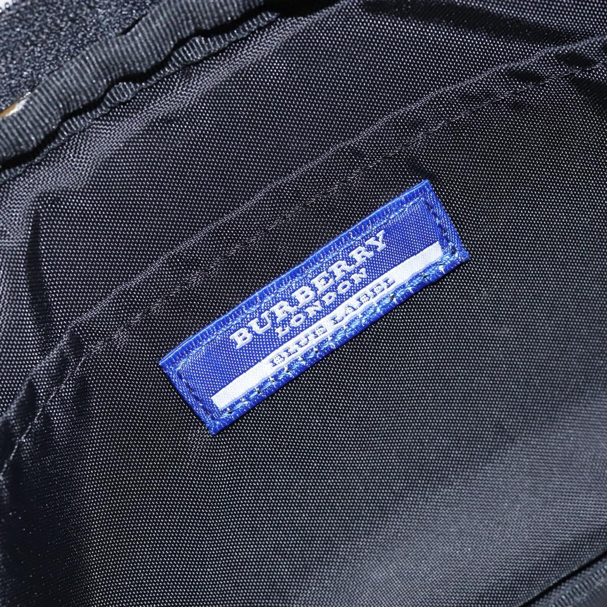 BURBERRY Nova Check Blue Label Hand Bag Nylon Beige Black Auth ep11057