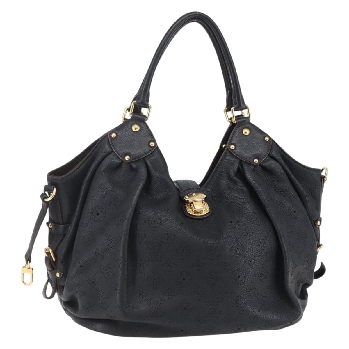 LOUIS VUITTON Monogram Mahina L Shoulder Bag Black M95765 LV Auth ep11059