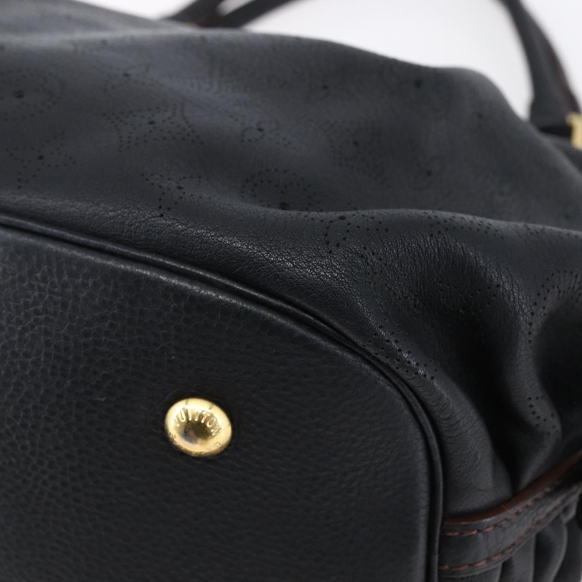 LOUIS VUITTON Monogram Mahina L Shoulder Bag Black M95765 LV Auth ep11059
