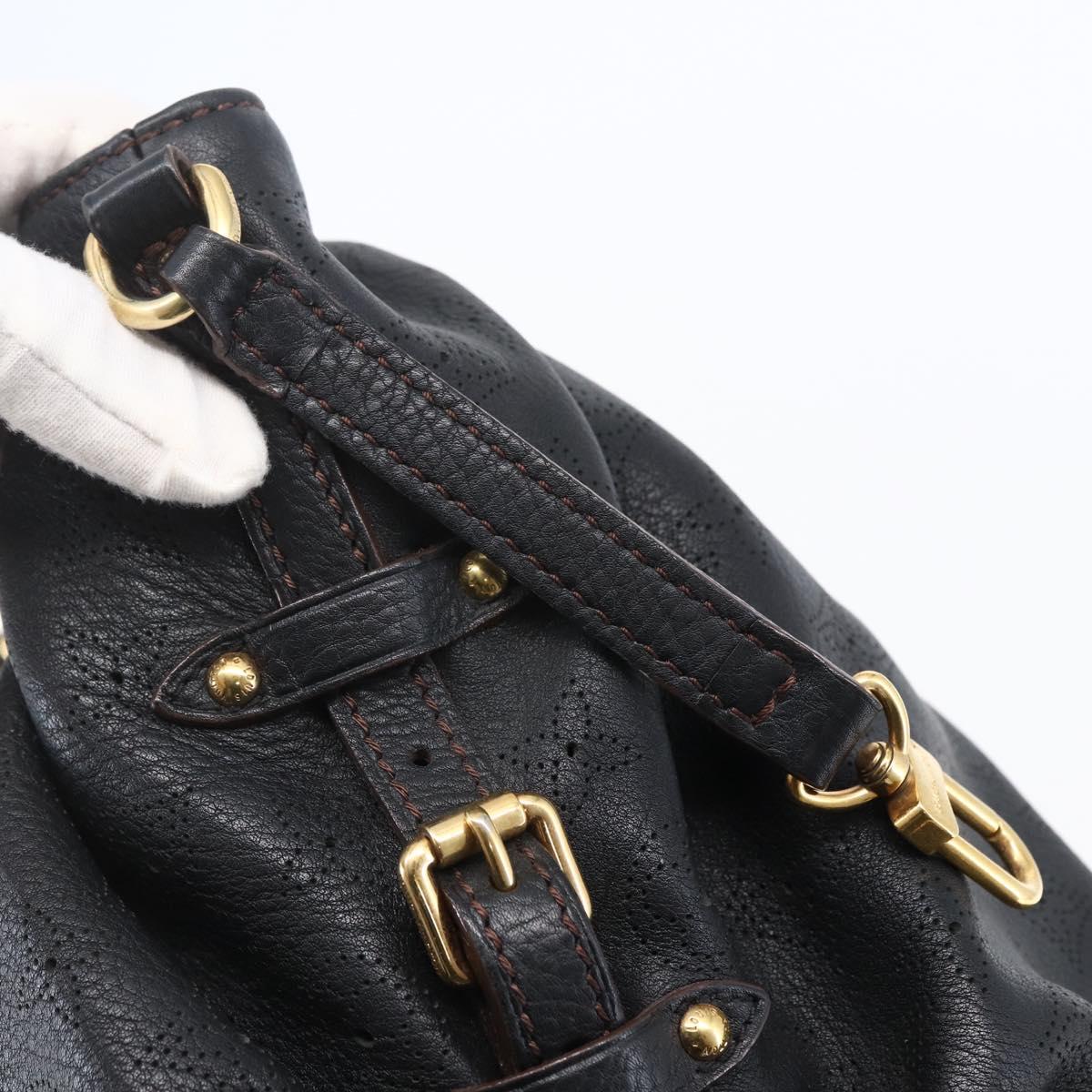 LOUIS VUITTON Monogram Mahina L Shoulder Bag Black M95765 LV Auth ep11059