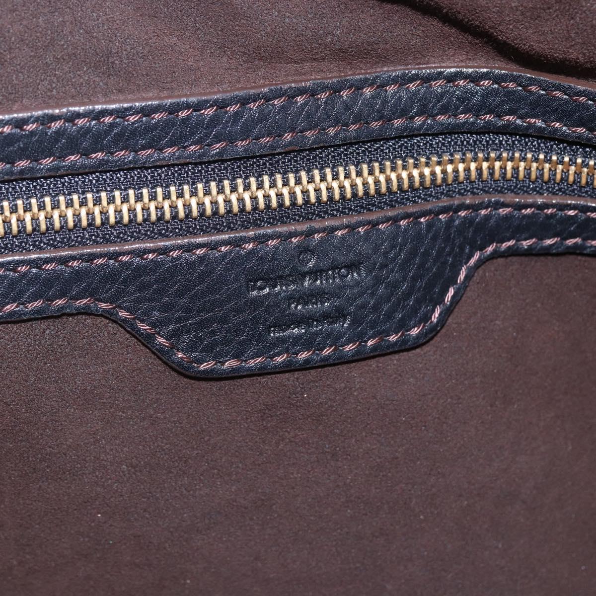 LOUIS VUITTON Monogram Mahina L Shoulder Bag Black M95765 LV Auth ep11059