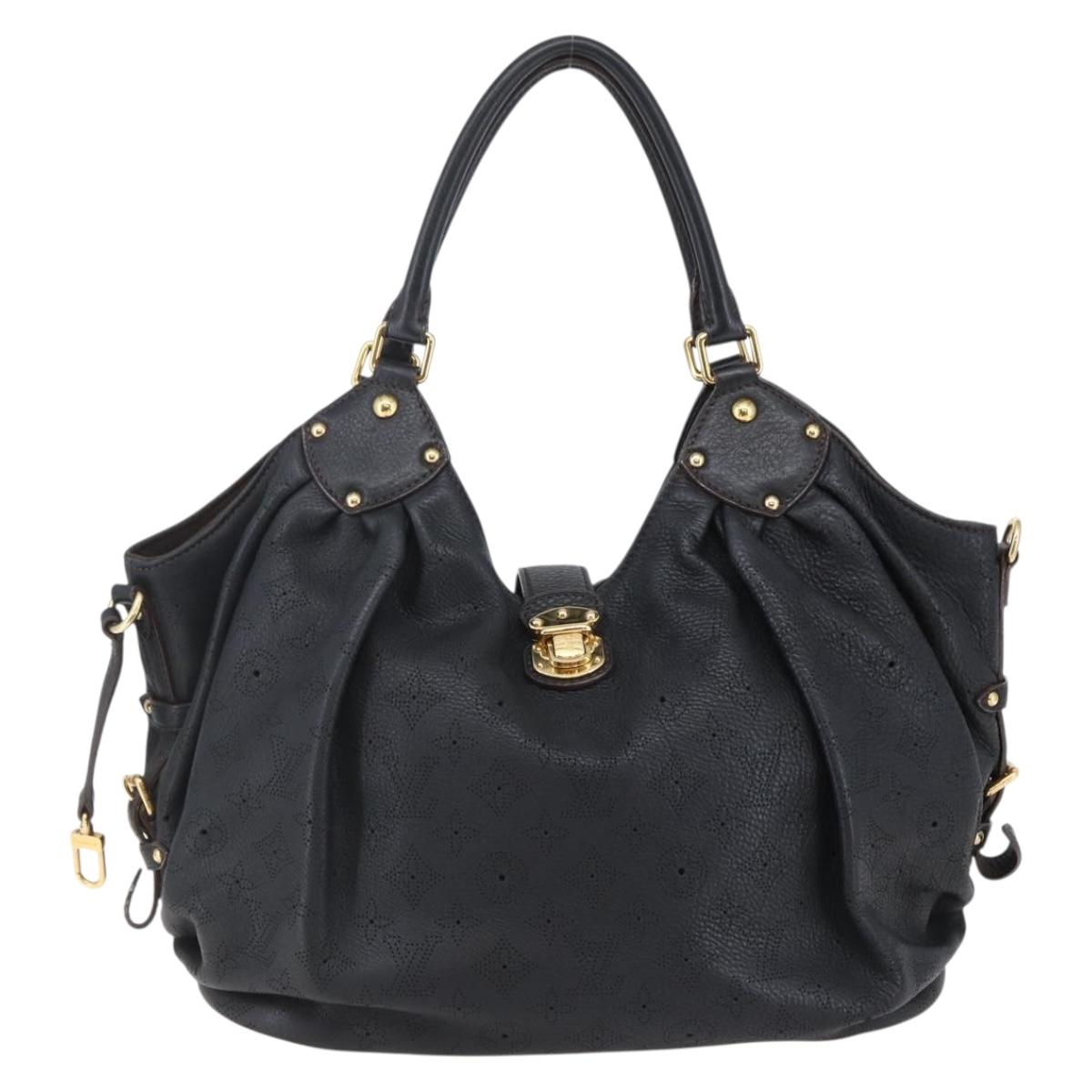 LOUIS VUITTON Monogram Mahina L Shoulder Bag Black M95765 LV Auth ep11059