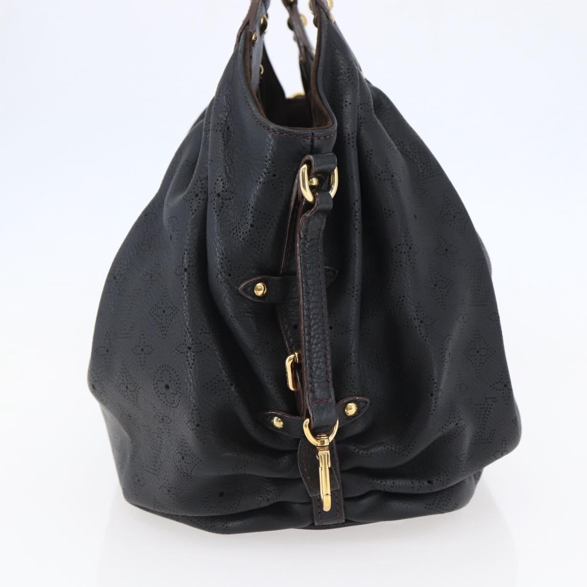 LOUIS VUITTON Monogram Mahina L Shoulder Bag Black M95765 LV Auth ep11059