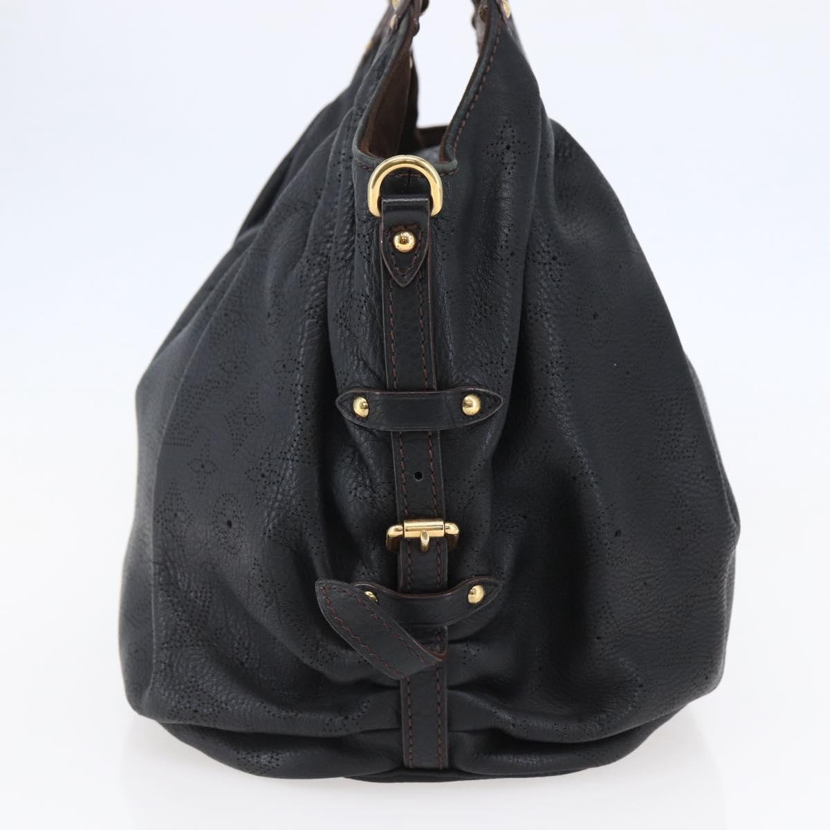 LOUIS VUITTON Monogram Mahina L Shoulder Bag Black M95765 LV Auth ep11059