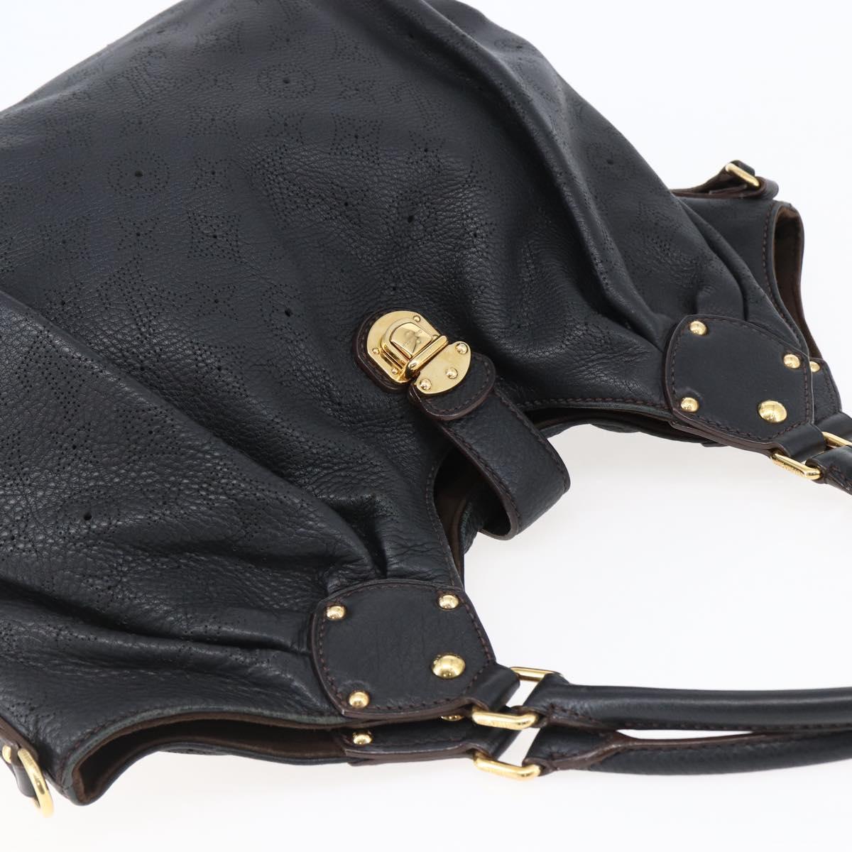 LOUIS VUITTON Monogram Mahina L Shoulder Bag Black M95765 LV Auth ep11059