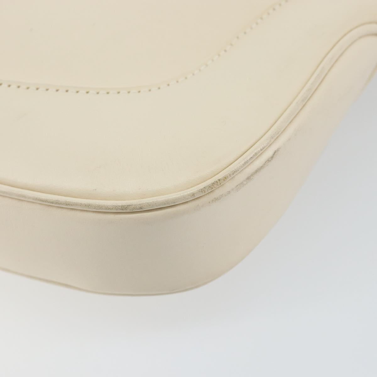 GUCCI Jackie Shoulder Bag Leather White Auth ep11062