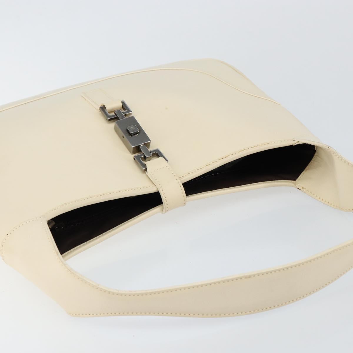GUCCI Jackie Shoulder Bag Leather White Auth ep11062