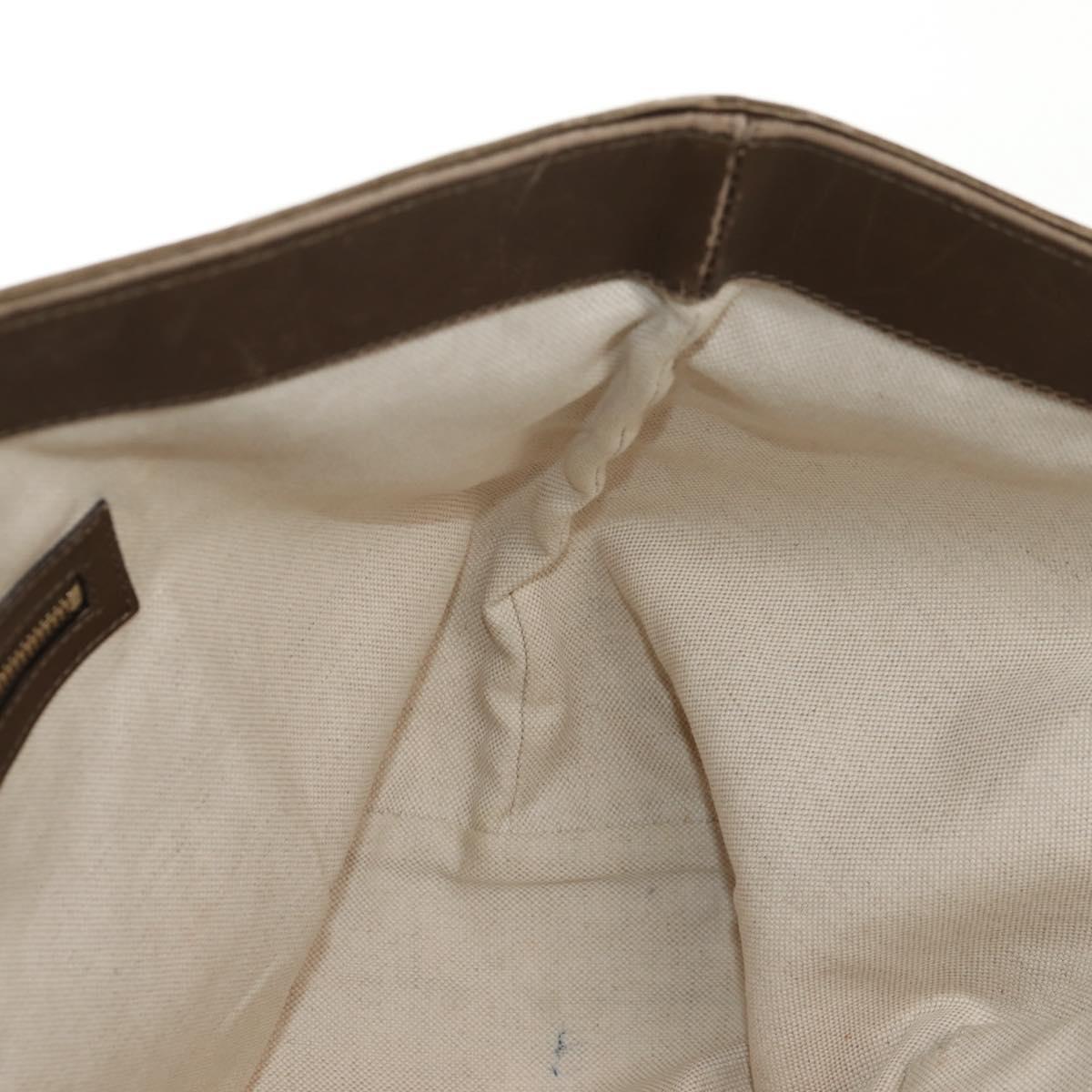 GUCCI GG Canvas Tote Bag Brown Gold Tone Auth ep11063