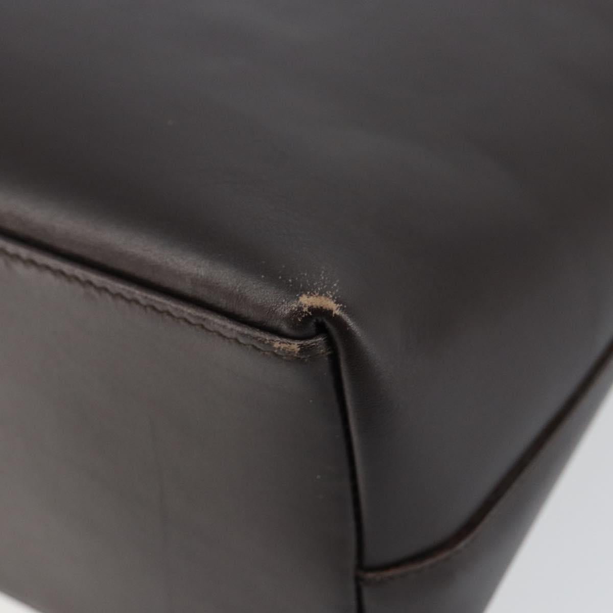 GUCCI Bamboo Shoulder Bag Leather Brown Auth ep11065