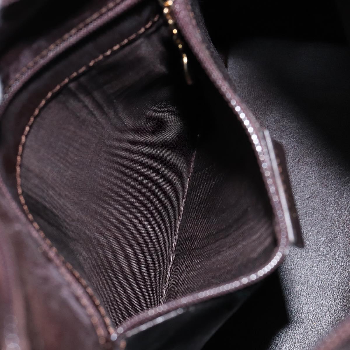 GUCCI Bamboo Shoulder Bag Leather Brown Auth ep11065