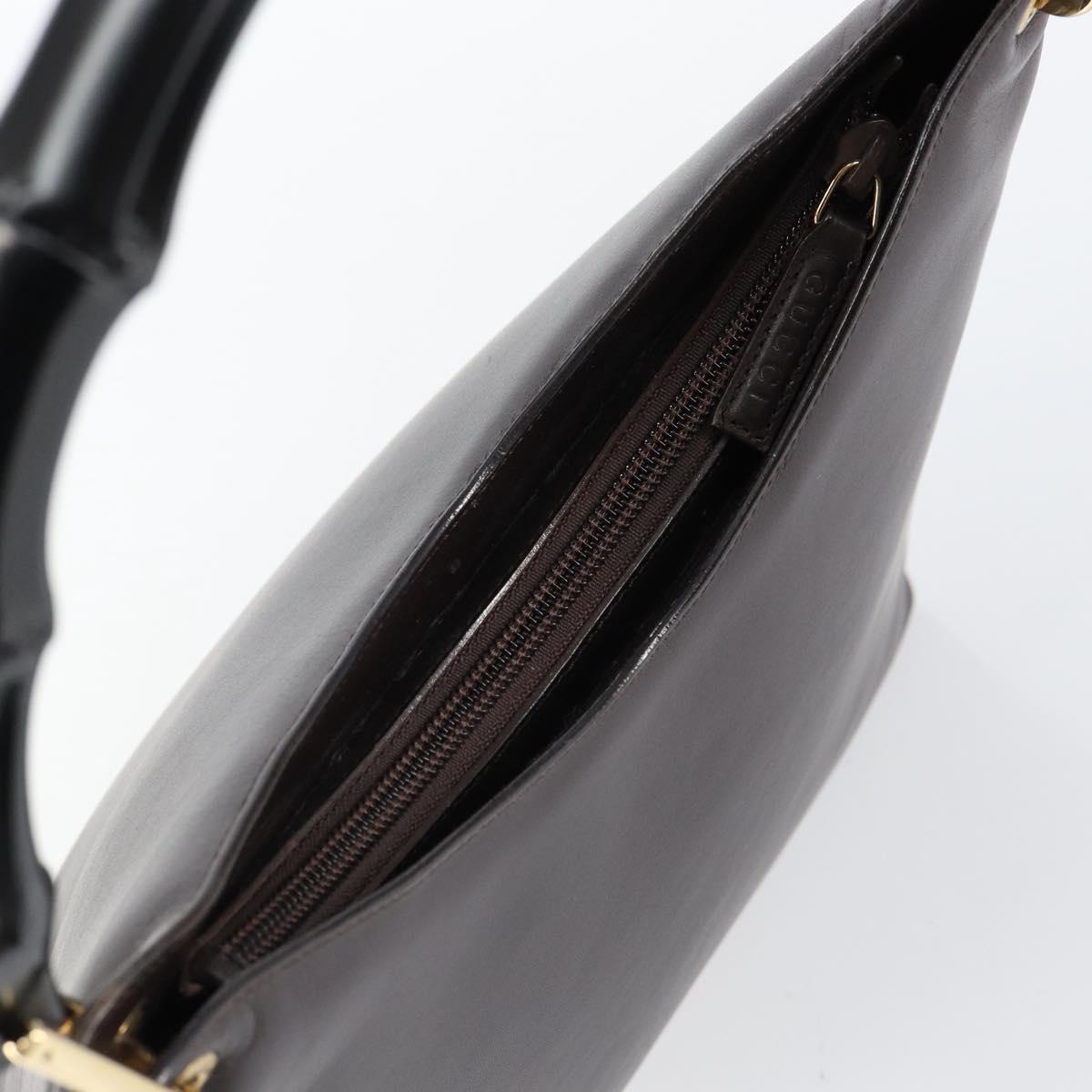 GUCCI Bamboo Shoulder Bag Leather Brown Auth ep11065