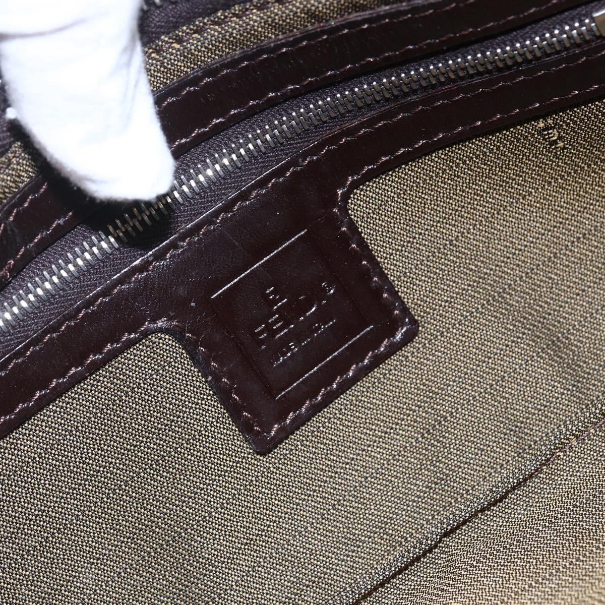 FENDI Zucca Canvas Mamma Baguette Shoulder Bag Black Brown Silver Auth ep11066