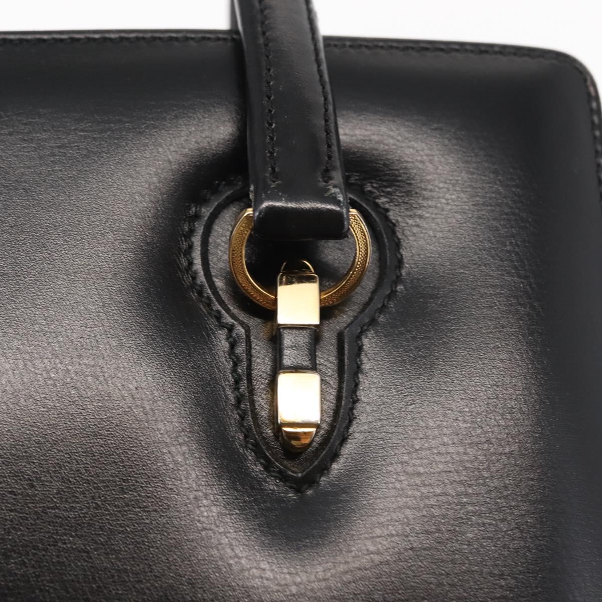 GUCCI Hand Bag Leather Black Auth ep11069