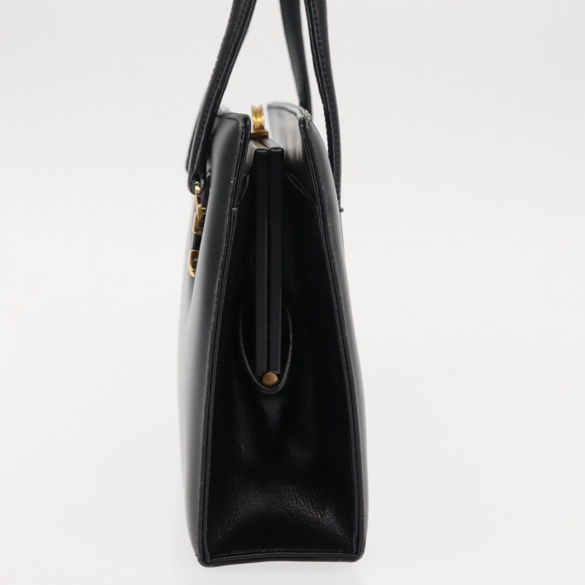 GUCCI Hand Bag Leather Black Auth ep11069