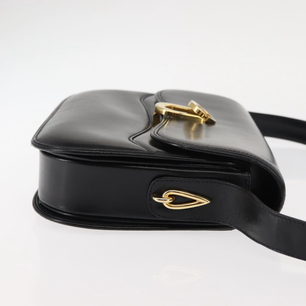 GUCCI Shoulder Bag Leather Black Auth ep11071