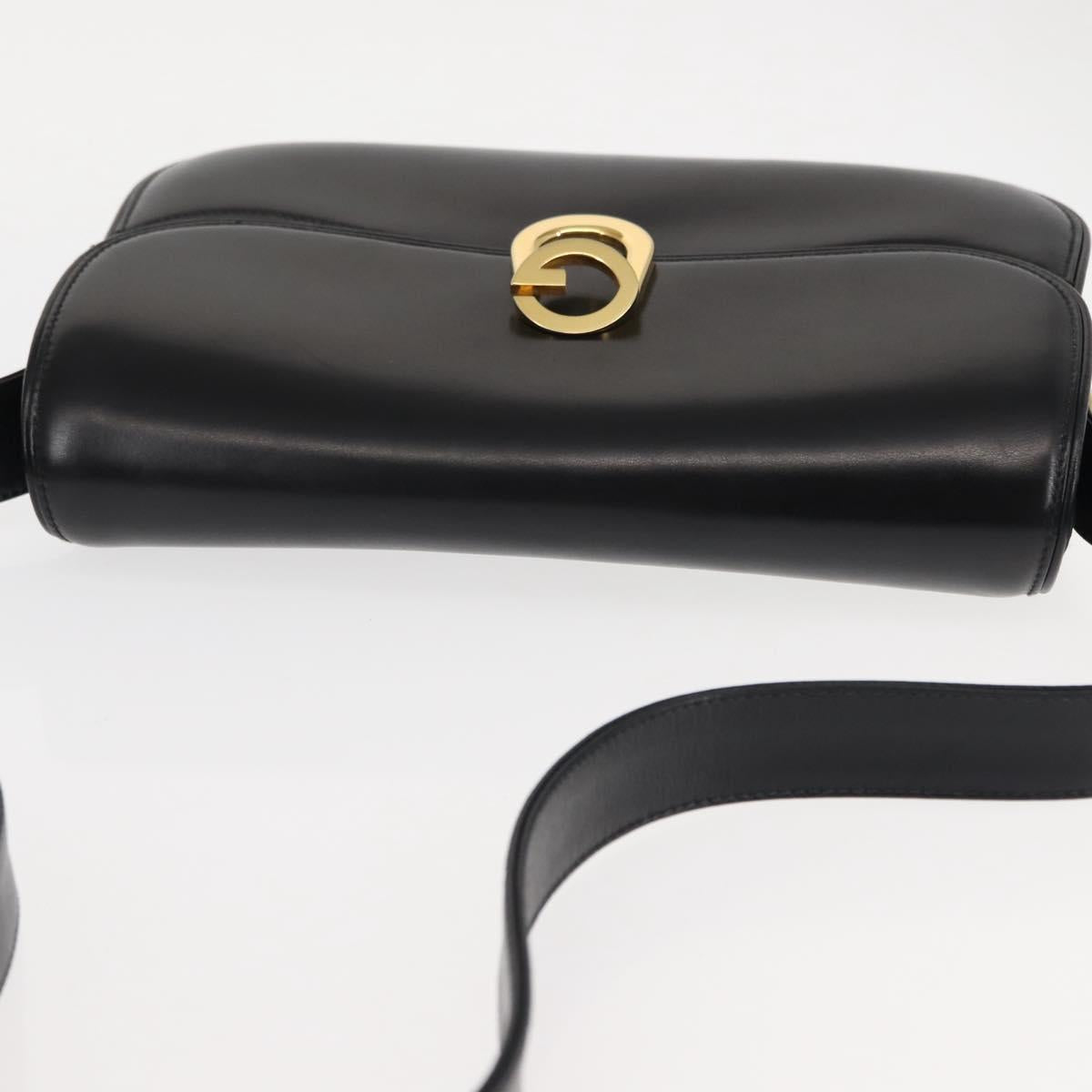 GUCCI Shoulder Bag Leather Black Auth ep11071