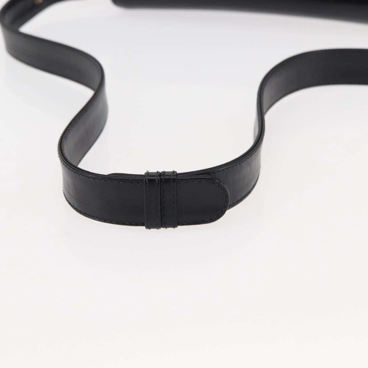 GUCCI Shoulder Bag Leather Black Auth ep11071