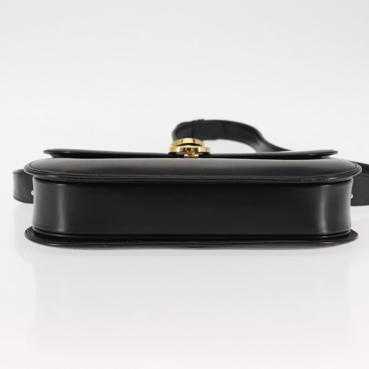 GUCCI Shoulder Bag Leather Black Auth ep11071