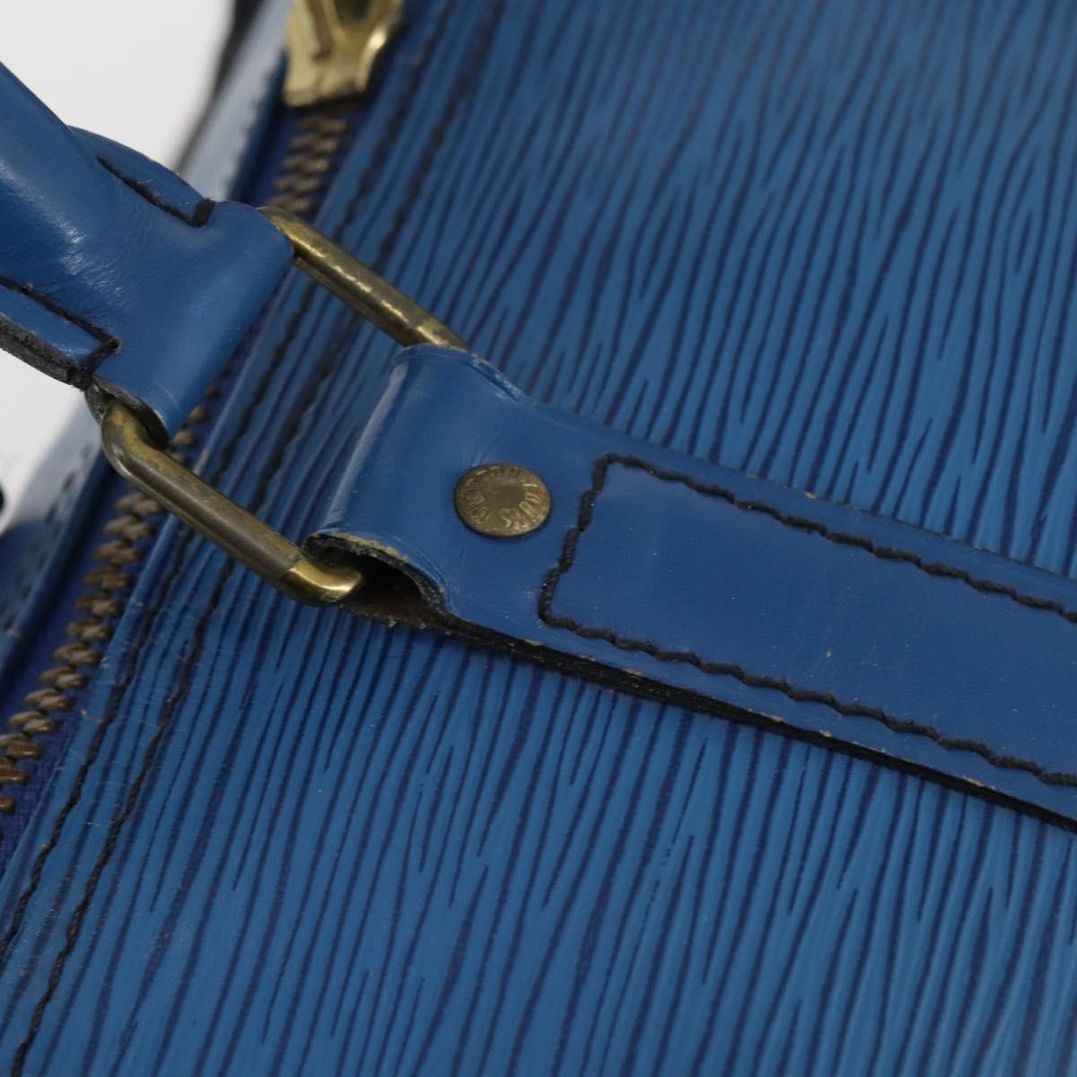 LOUIS VUITTON Epi Keepall 50 Boston Bag Blue M42965 LV Auth ep11073