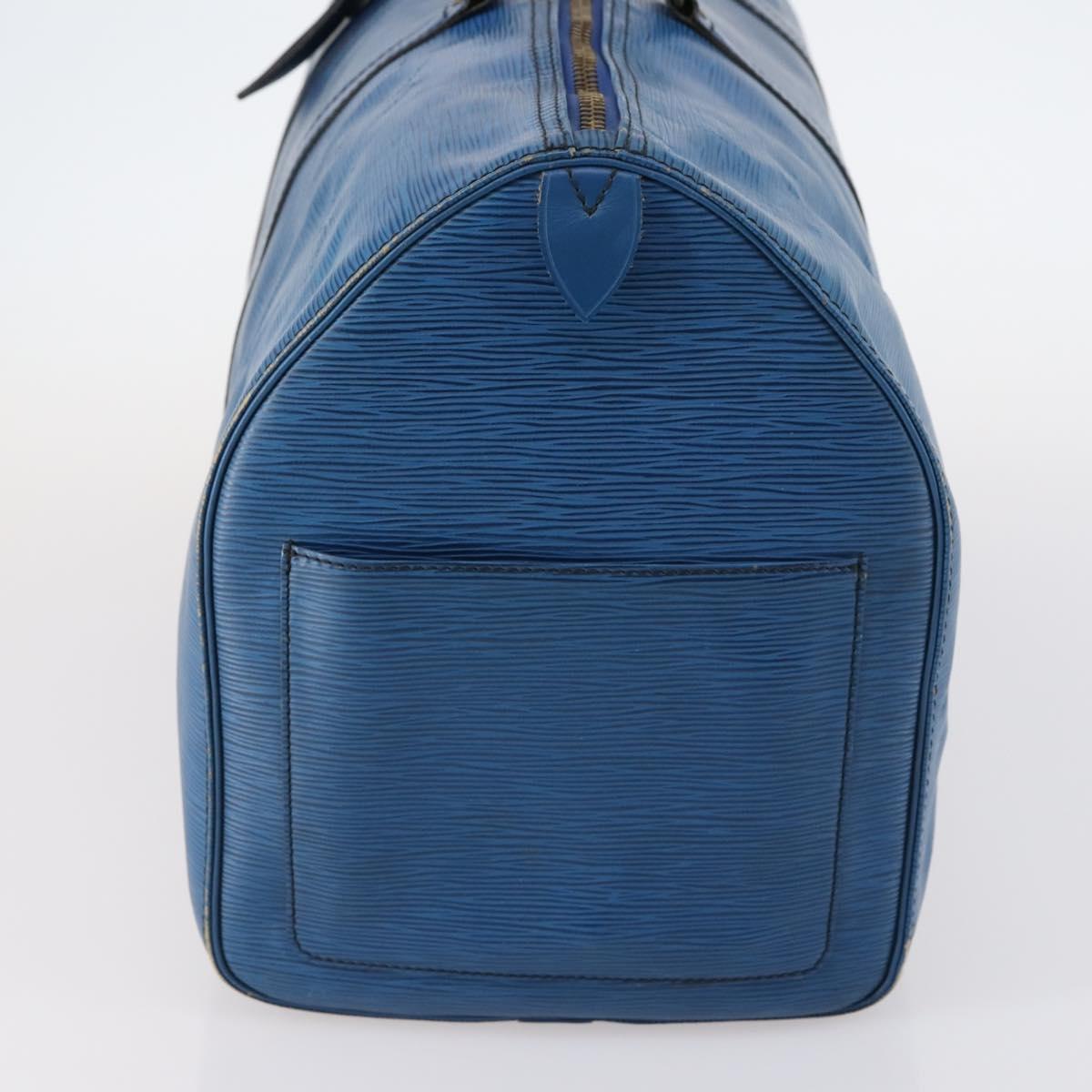 LOUIS VUITTON Epi Keepall 50 Boston Bag Blue M42965 LV Auth ep11073