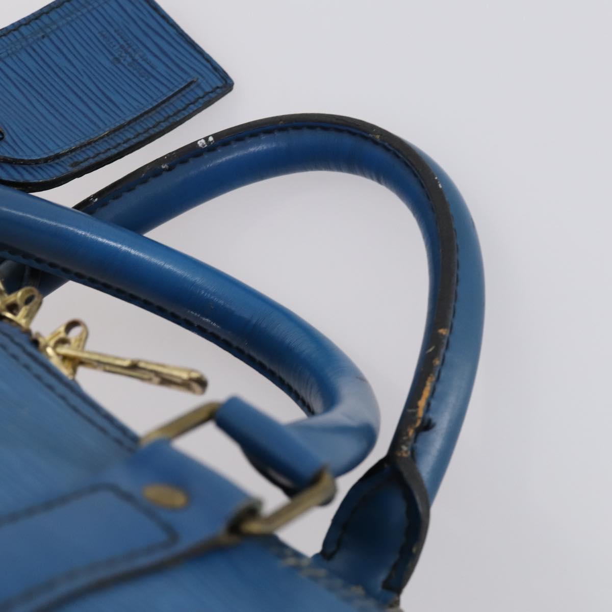 LOUIS VUITTON Epi Keepall 50 Boston Bag Blue M42965 LV Auth ep11073