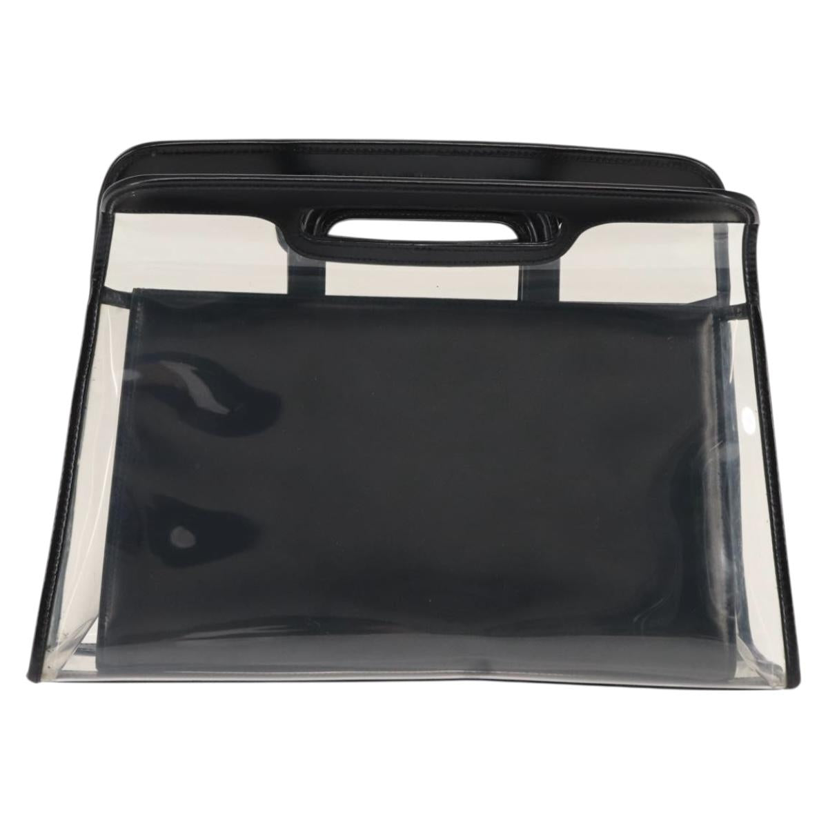 GUCCI Hand Bag Vinyl Black Clear Auth ep11074