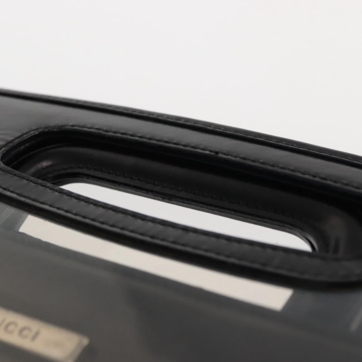 GUCCI Hand Bag Vinyl Black Clear Auth ep11074