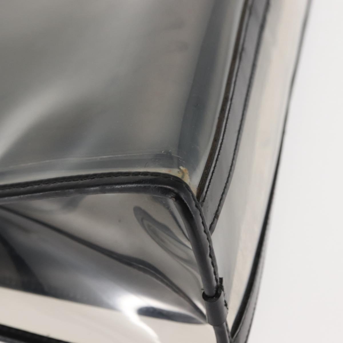 GUCCI Hand Bag Vinyl Black Clear Auth ep11074