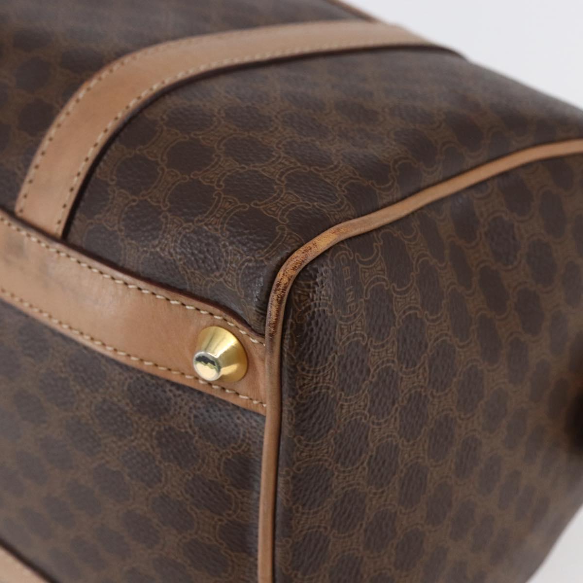 CELINE Macadam Canvas Hand Bag PVC Leather Brown Auth ep11075