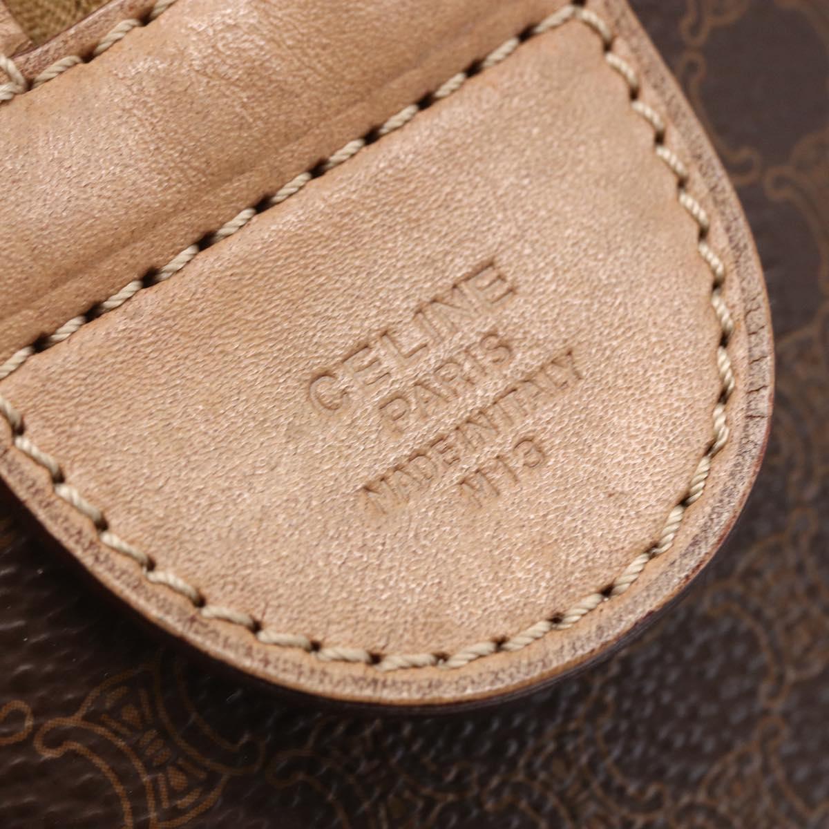 CELINE Macadam Canvas Hand Bag PVC Leather Brown Auth ep11075