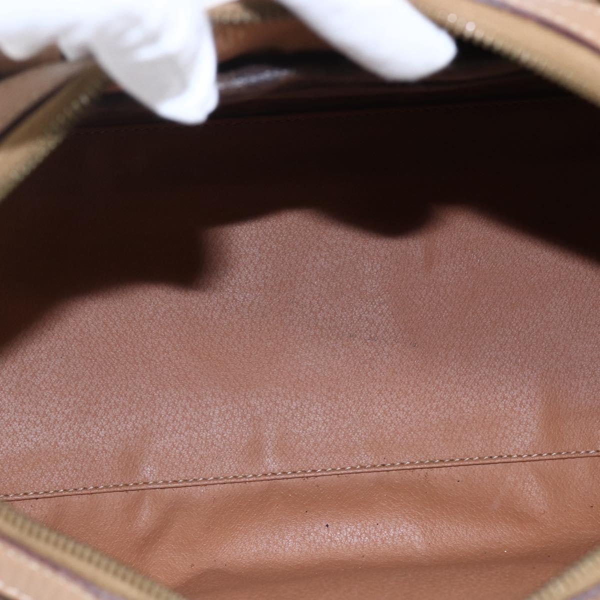 CELINE Macadam Canvas Hand Bag PVC Leather Brown Auth ep11075