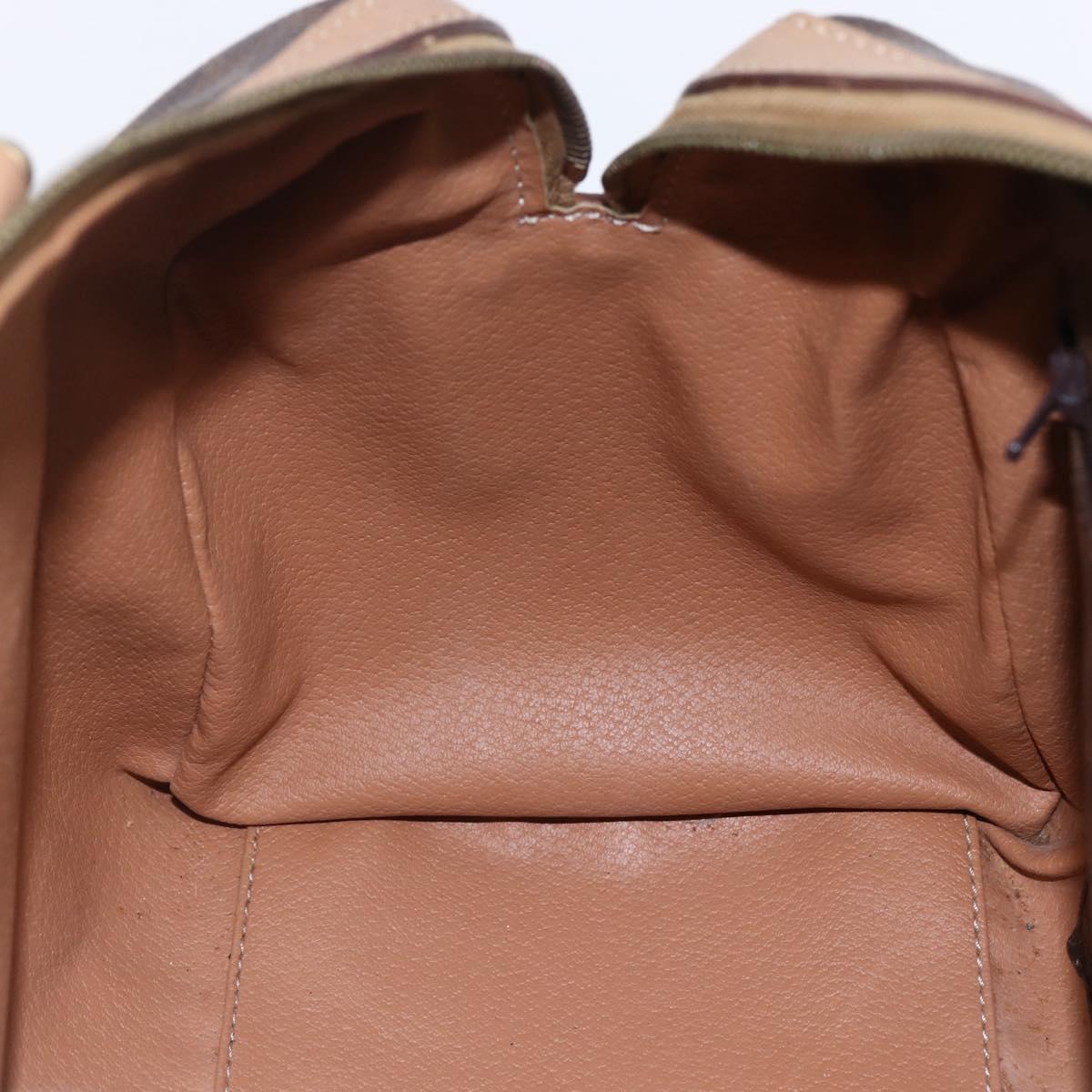 CELINE Macadam Canvas Hand Bag PVC Leather Brown Auth ep11075