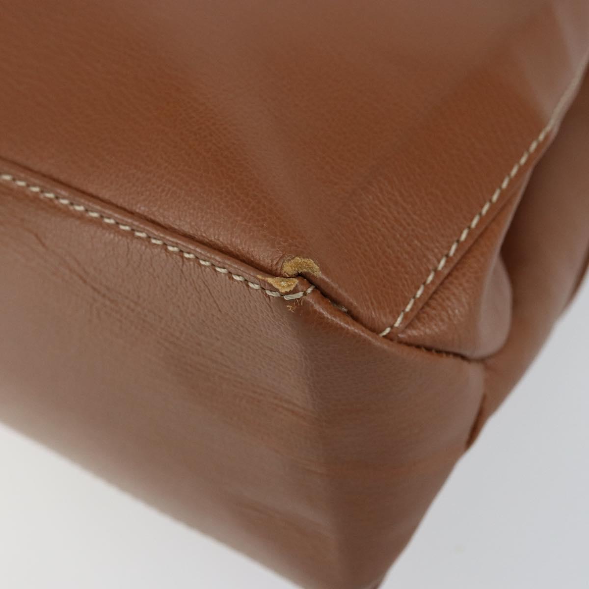 LOEWE Velazquez Hand Bag Suede Leather Brown Gold Auth ep11077