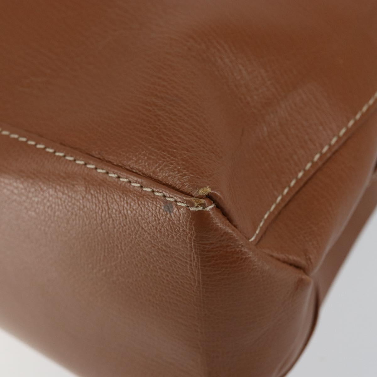 LOEWE Velazquez Hand Bag Suede Leather Brown Gold Auth ep11077