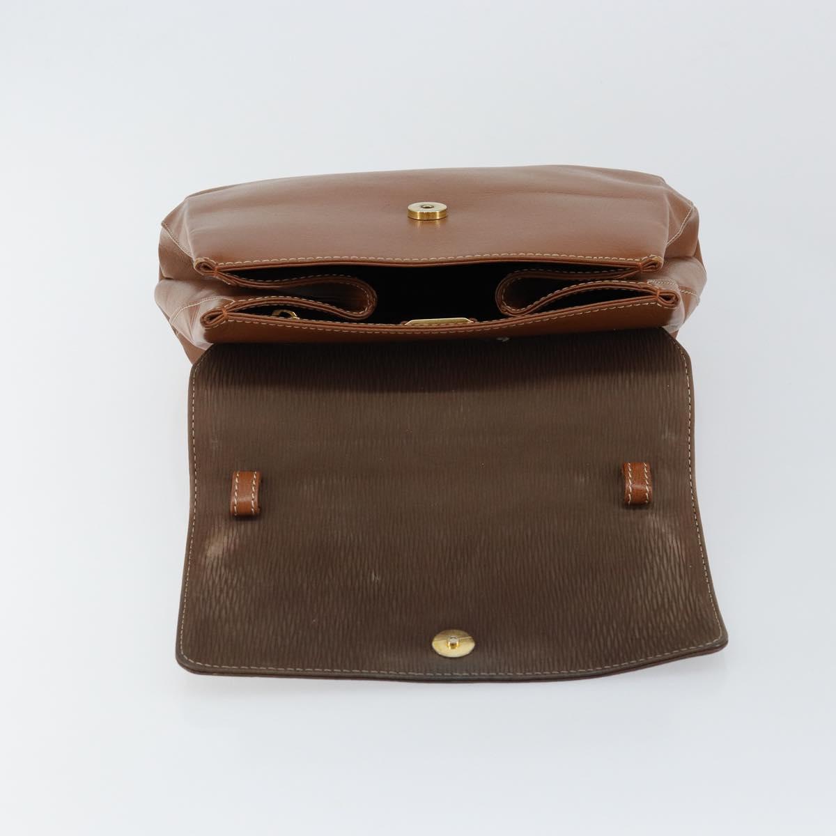 LOEWE Velazquez Hand Bag Suede Leather Brown Gold Auth ep11077