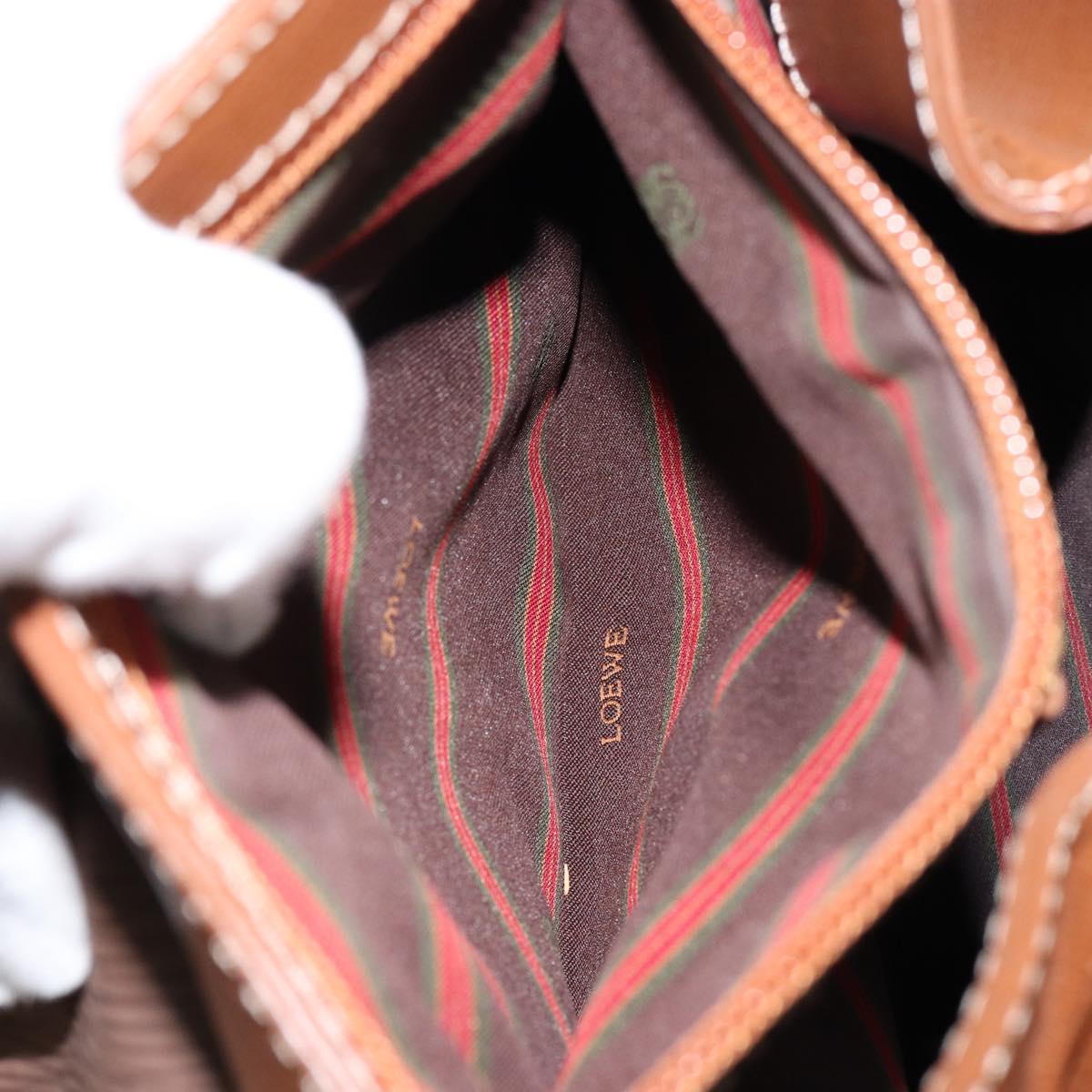 LOEWE Velazquez Hand Bag Suede Leather Brown Gold Auth ep11077