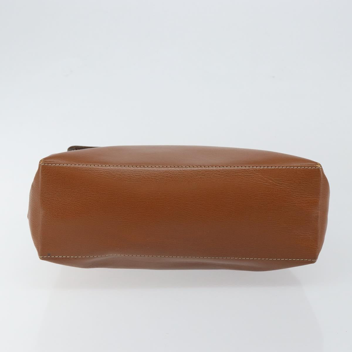 LOEWE Velazquez Hand Bag Suede Leather Brown Gold Auth ep11077