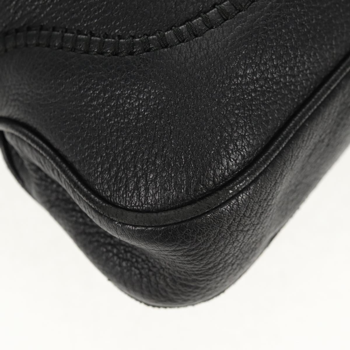 GUCCI New Jackie Bamboo Shoulder Bag Leather Black Auth ep11081
