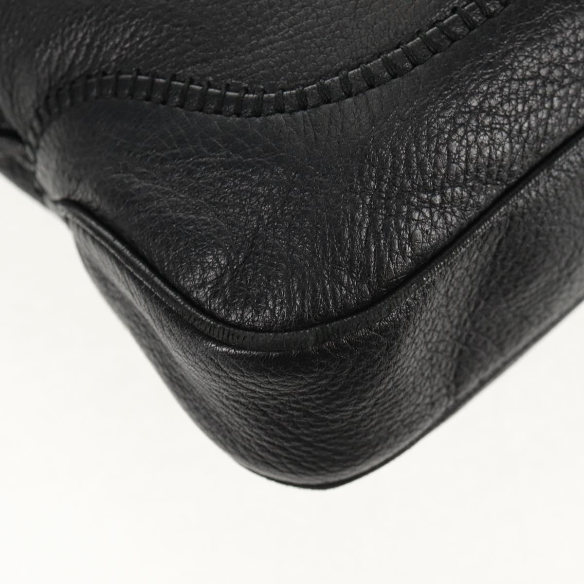 GUCCI New Jackie Bamboo Shoulder Bag Leather Black Auth ep11081