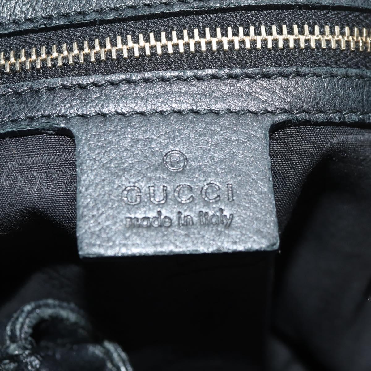 GUCCI New Jackie Bamboo Shoulder Bag Leather Black Auth ep11081