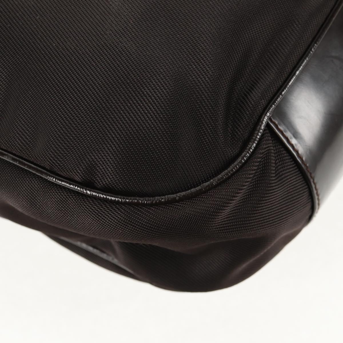 GUCCI Bamboo Hand Bag Nylon 2way Brown Auth ep11084