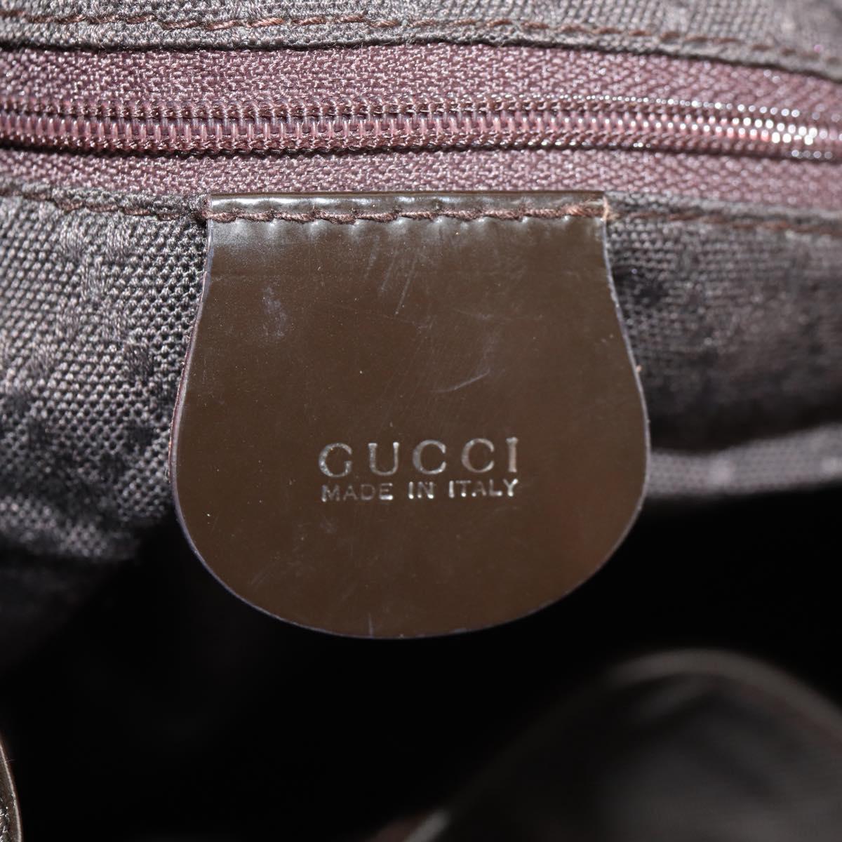 GUCCI Bamboo Hand Bag Nylon 2way Brown Auth ep11084