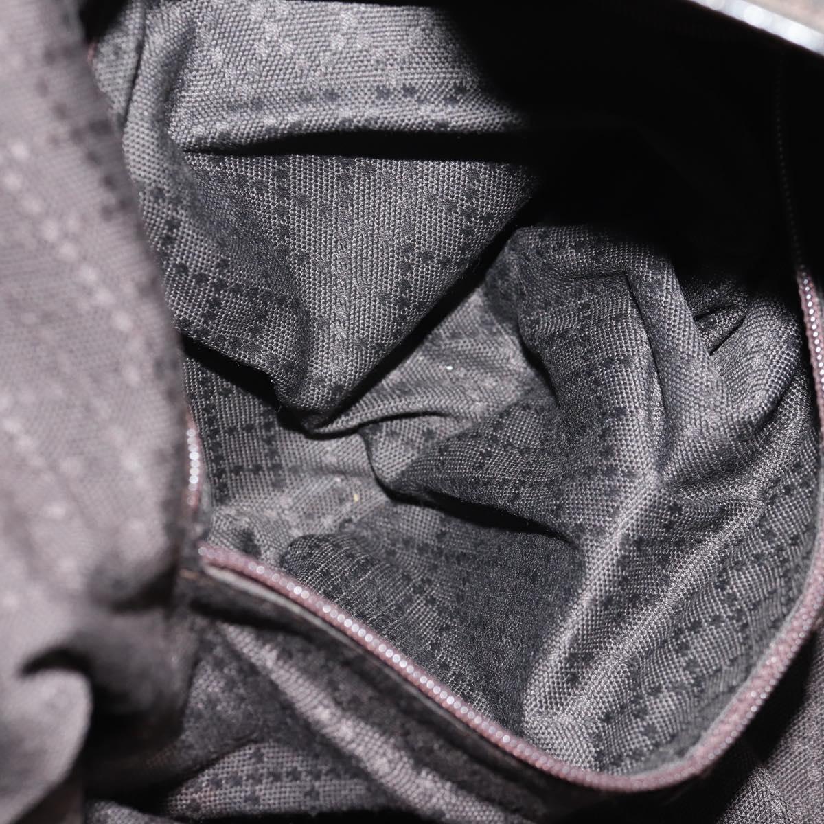 GUCCI Bamboo Hand Bag Nylon 2way Brown Auth ep11084