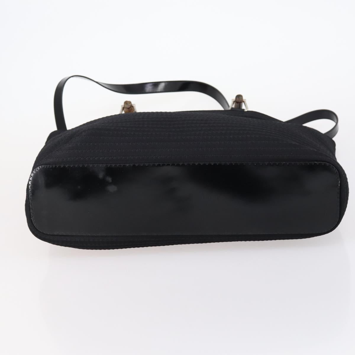 GUCCI Bamboo Hand Bag Nylon 2way Black Auth ep11085