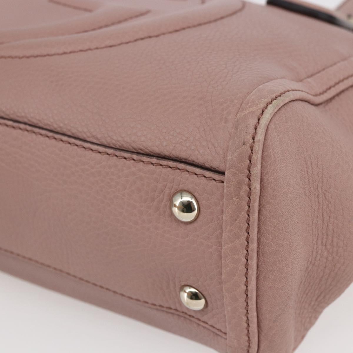 GUCCI Soho Tote Bag Leather Pink Auth ep11088