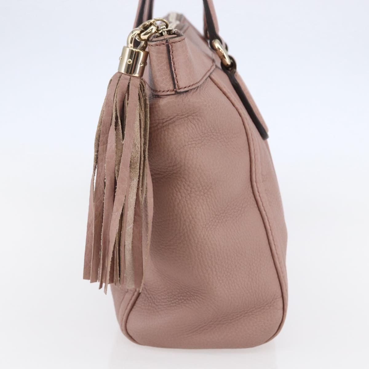 GUCCI Soho Tote Bag Leather Pink Auth ep11088