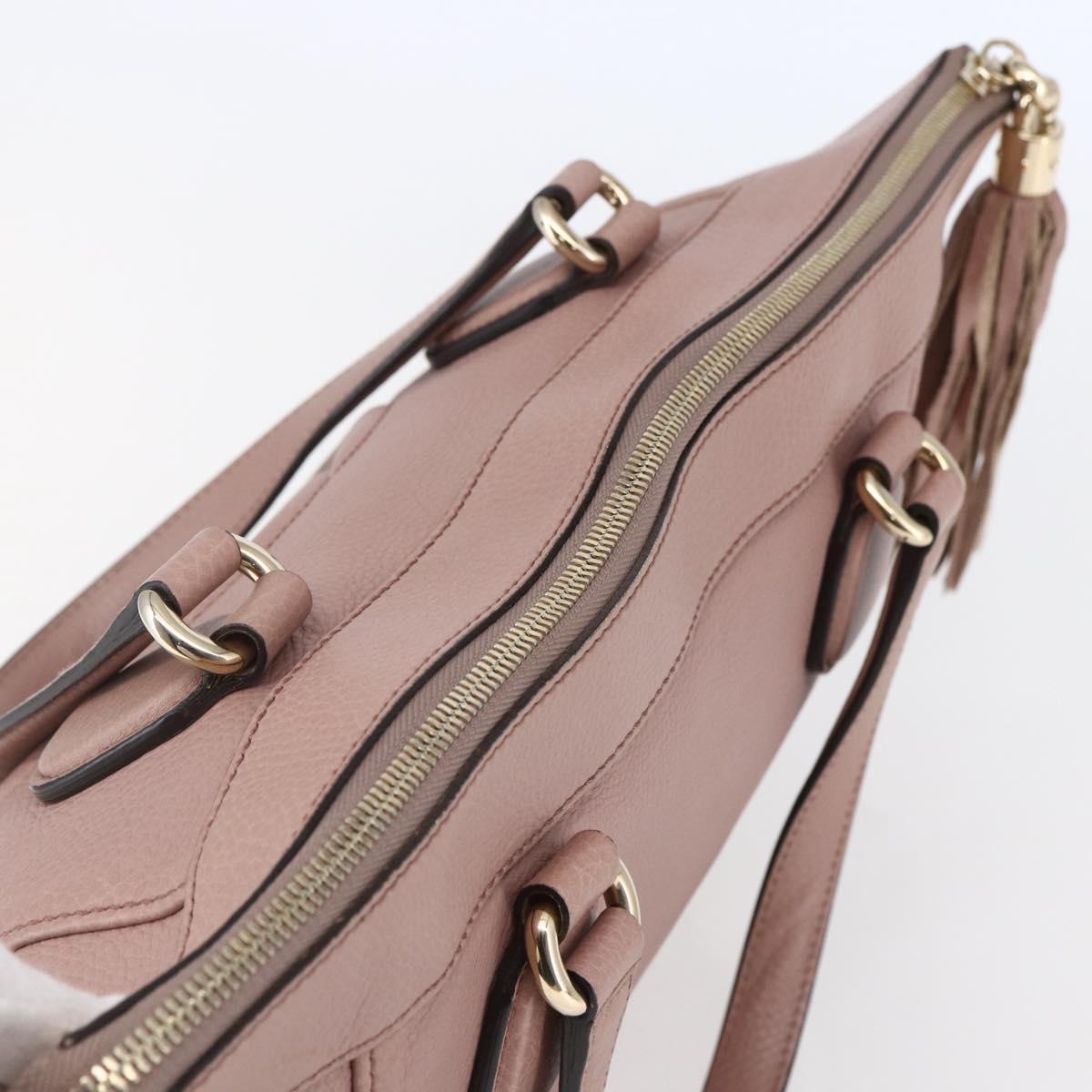 GUCCI Soho Tote Bag Leather Pink Auth ep11088