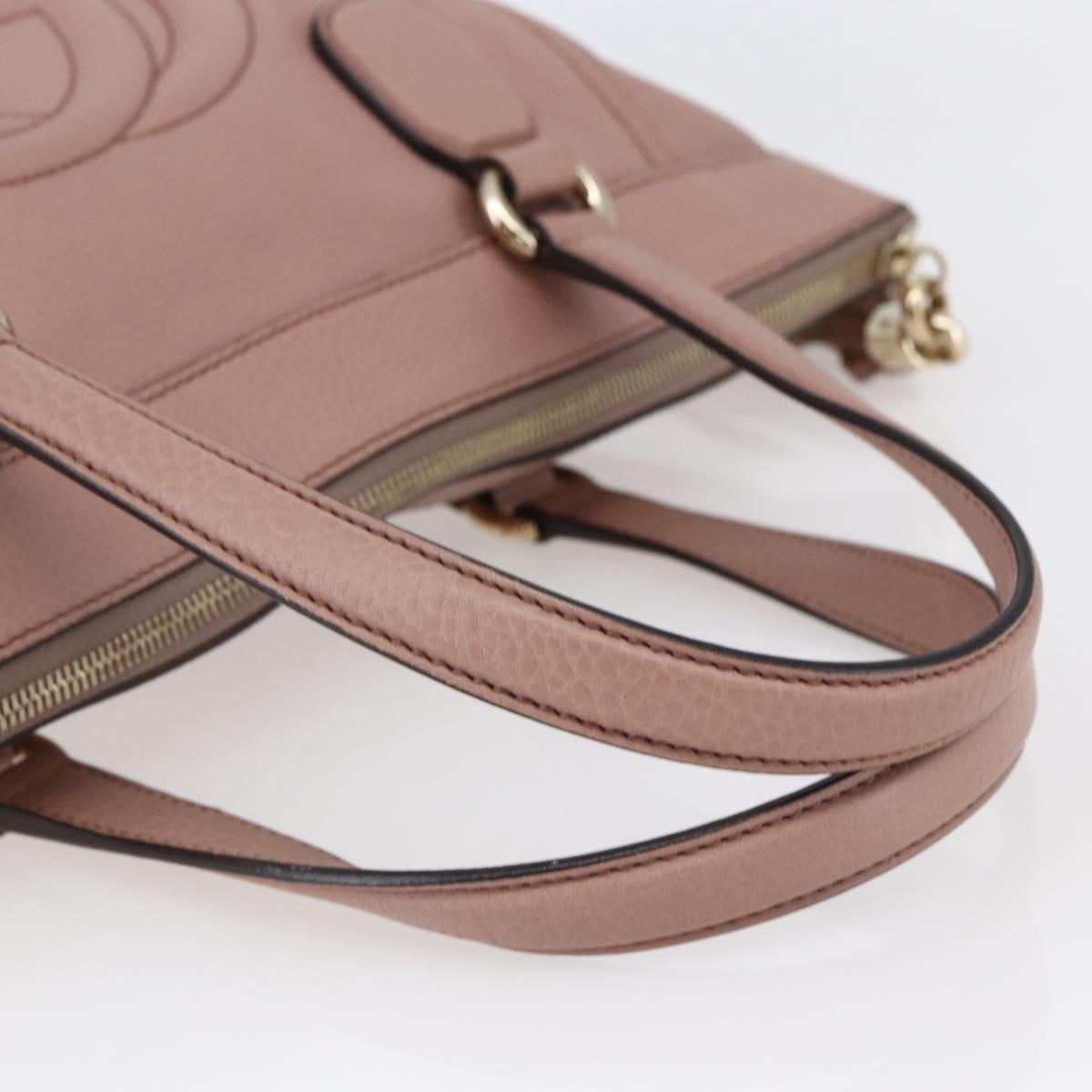 GUCCI Soho Tote Bag Leather Pink Auth ep11088